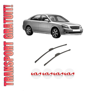 Set stergatoare auto KIA MAGENTIS II (MG) din 2005-2010, pentru parbriz auto, 2 bucati, Bosch Aerotwin Retrofit, din cauciuc siliconat rezistent, 4 Stickere Auto KIA