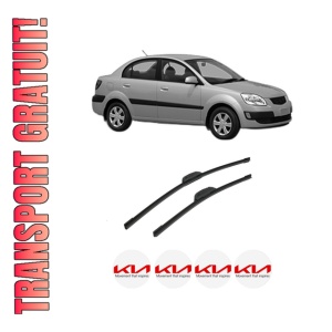 Set stergatoare auto KIA RIO II Saloon (JB) din 2005-2011, pentru parbriz auto, 2 bucati, Bosch Aerotwin Retrofit, din cauciuc siliconat rezistent, 4 Stickere Auto KIA