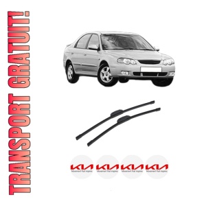 Set stergatoare auto KIA SHUMA II (FB) din 2001-2004, pentru parbriz auto, 2 bucati, Bosch Aerotwin Retrofit, din cauciuc siliconat rezistent, 4 Stickere Auto KIA