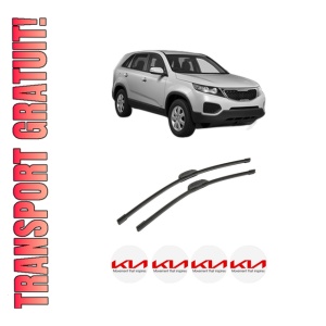 Set stergatoare auto KIA SORENTO II (XM) din 2009-2015, pentru parbriz auto, 2 bucati, Bosch Aerotwin Retrofit, din cauciuc siliconat rezistent, 4 Stickere Auto KIA