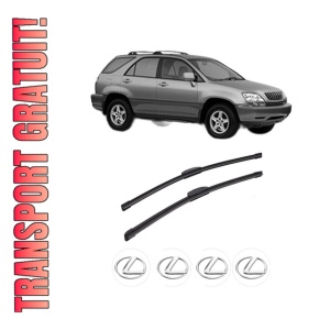 Set stergatoare auto LEXUS RX (MCU15) din 1998-2003, pentru parbriz auto, 2 bucati, Bosch Aerotwin Retrofit, din cauciuc siliconat rezistent, 4 Stickere Auto LEXUS