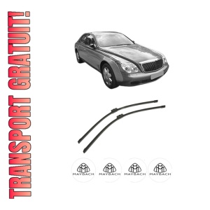 Set stergatoare auto MAYBACH 57 (W240) din 2002-2012, pentru parbriz auto, 2 bucati, Bosch Aerotwin, din cauciuc siliconat rezistent, 4 Stickere Auto MAYBACH