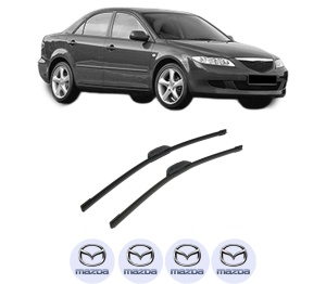 Set stergatoare auto MAZDA 6 Saloon (GG) din 2002-2007, pentru parbriz auto, 2 bucati, Bosch Aerotwin Retrofit, din cauciuc siliconat rezistent, 4 Stickere Auto MAZDA - Img 2