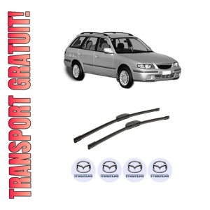 Set stergatoare auto MAZDA 626 V Station Wagon (GW) din 1998-2002, pentru parbriz auto, 2 bucati, Bosch Aerotwin Retrofit, din cauciuc siliconat rezistent, 4 Stickere Auto MAZDA