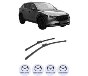 Set stergatoare auto MAZDA CX-5 (KF) din 2016-2023, pentru parbriz auto, 2 bucati, Bosch Aerotwin, din cauciuc siliconat rezistent, 4 Stickere Auto MAZDA - Img 2
