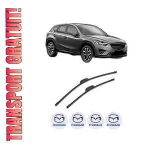 Set stergatoare auto MAZDA CX-5 Van (KE_) din 2015-2017, pentru parbriz auto, 2 bucati, Bosch Aerotwin, din cauciuc siliconat rezistent, 4 Stickere Auto MAZDA