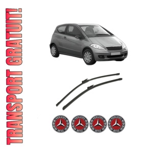 Set stergatoare auto MERCEDES-BENZ A-CLASS (W169) din 2004-2012, pentru parbriz auto, 2 bucati, Bosch Aerotwin, din cauciuc siliconat rezistent, 4 Stickere Auto MERCEDES-BENZ