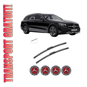 Set stergatoare auto MERCEDES-BENZ C-CLASS All-Terrain (S206) din 2021-2023, pentru parbriz auto, 2 bucati, Bosch Aerotwin, din cauciuc siliconat rezistent, 4 Stickere Auto MERCEDES-BENZ
