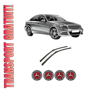 Set stergatoare auto MERCEDES-BENZ C-CLASS Coupe (C204) din 2011-2013, pentru parbriz auto, 2 bucati, Bosch Aerotwin, din cauciuc siliconat rezistent, 4 Stickere Auto MERCEDES-BENZ