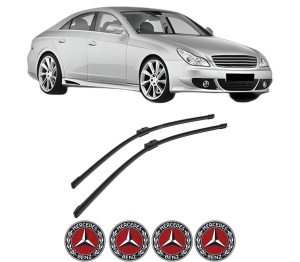 Set stergatoare auto MERCEDES-BENZ CLS (C219) din 2004-2010, pentru parbriz auto, 2 bucati, Bosch Aerotwin, din cauciuc siliconat rezistent, 4 Stickere Auto MERCEDES-BENZ - Img 2