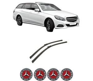 Set stergatoare auto MERCEDES-BENZ E-CLASS T-Model (S212) din 2009-2016, pentru parbriz auto, 2 bucati, Bosch Aerotwin, din cauciuc siliconat rezistent, 4 Stickere Auto MERCEDES-BENZ - Img 2