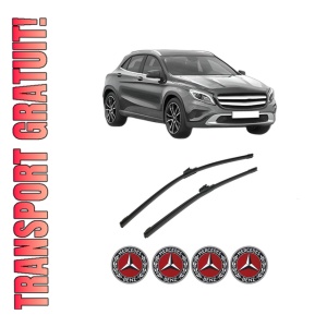 Set stergatoare auto MERCEDES-BENZ GLA-CLASS (X156) din 2013-2019, pentru parbriz auto, 2 bucati, Bosch Aerotwin, din cauciuc siliconat rezistent, 4 Stickere Auto MERCEDES-BENZ