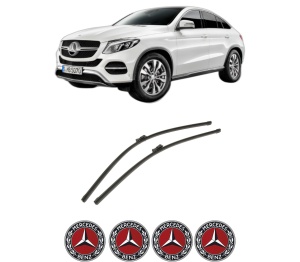 Set stergatoare auto MERCEDES-BENZ GLE Coupe (C292) din 2015-2019, pentru parbriz auto, 2 bucati, Bosch Aerotwin, din cauciuc siliconat rezistent, 4 Stickere Auto MERCEDES-BENZ - Img 2
