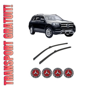 Set stergatoare auto MERCEDES-BENZ GLS (X167) din 2019-2023, pentru parbriz auto, 2 bucati, Bosch 0, din cauciuc siliconat rezistent, 4 Stickere Auto MERCEDES-BENZ