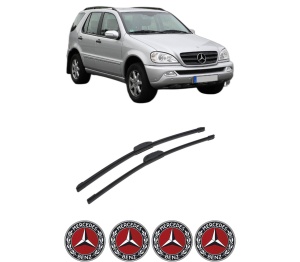 Set stergatoare auto MERCEDES-BENZ M-CLASS (W163) din 1998-2005, pentru parbriz auto, 2 bucati, Bosch Aerotwin Retrofit, din cauciuc siliconat rezistent, 4 Stickere Auto MERCEDES-BENZ - Img 2