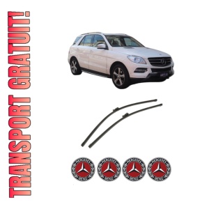 Set stergatoare auto MERCEDES-BENZ M-CLASS (W166) din 2011-2015, pentru parbriz auto, 2 bucati, Bosch Aerotwin, din cauciuc siliconat rezistent, 4 Stickere Auto MERCEDES-BENZ