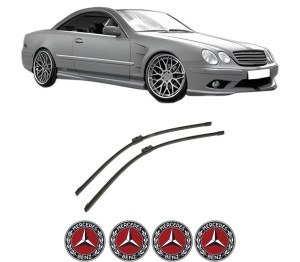 Set stergatoare auto MERCEDES-BENZ S-CLASS Coupe (C215) din 1999-2006, pentru parbriz auto, 2 bucati, Bosch Aerotwin, din cauciuc siliconat rezistent, 4 Stickere Auto MERCEDES-BENZ - Img 2