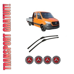 Set stergatoare auto MERCEDES-BENZ SPRINTER 3,5-t Platform/Chassis (B907, B910) din 2018-2024, pentru parbriz auto, 2 bucati, Bosch Aerotwin, din cauciuc siliconat rezistent, 4 Stickere Auto MERCEDES-BENZ
