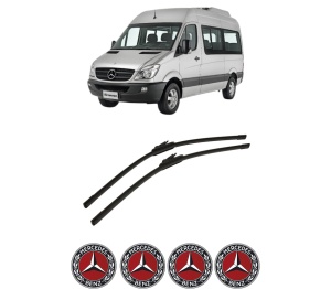 Set stergatoare auto MERCEDES-BENZ SPRINTER 3-t Bus (B906) din 2006-2018, pentru parbriz auto, 2 bucati, Bosch Aerotwin, din cauciuc siliconat rezistent, 4 Stickere Auto MERCEDES-BENZ - Img 2