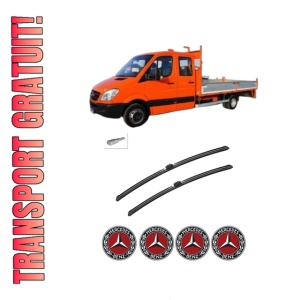 Set stergatoare auto MERCEDES-BENZ SPRINTER 3-t Platform/Chassis (B910, B907) din 2018-2021, pentru parbriz auto, 2 bucati, Bosch Aerotwin, din cauciuc siliconat rezistent, 4 Stickere Auto MERCEDES-BENZ