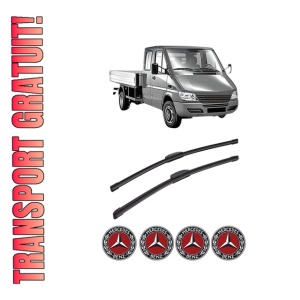 Set stergatoare auto MERCEDES-BENZ SPRINTER 5-t Platform/Chassis (B905) din 2001-2006, pentru parbriz auto, 2 bucati, Bosch Aerotwin Retrofit, din cauciuc siliconat rezistent, 4 Stickere Auto MERCEDES-BENZ