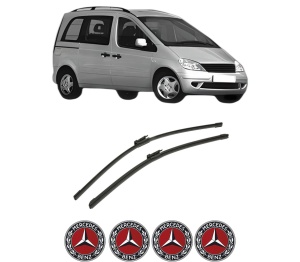 Set stergatoare auto MERCEDES-BENZ VANEO (414) din 2002-2005, pentru parbriz auto, 2 bucati, Bosch Aerotwin, din cauciuc siliconat rezistent, 4 Stickere Auto MERCEDES-BENZ - Img 2