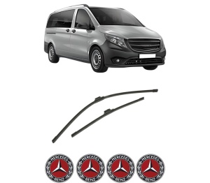 Set stergatoare auto MERCEDES-BENZ VITO Tourer (W447) din 2014-2021, pentru parbriz auto, 2 bucati, Bosch Aerotwin, din cauciuc siliconat rezistent, 4 Stickere Auto MERCEDES-BENZ - Img 2