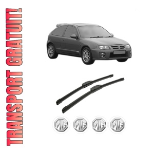 Set stergatoare auto MG MG ZR din 2001-2005, pentru parbriz auto, 2 bucati, Bosch Aerotwin Retrofit, din cauciuc siliconat rezistent, 4 Stickere Auto MG