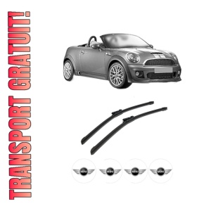 Set stergatoare auto MINI MINI Roadster (R59) din 2011-2015, pentru parbriz auto, 2 bucati, Bosch Aerotwin, din cauciuc siliconat rezistent, 4 Stickere Auto MINI