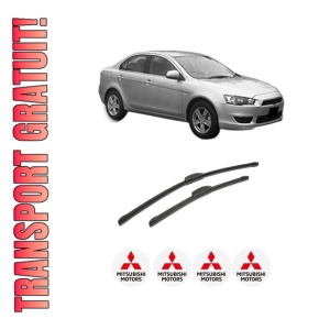 Set stergatoare auto MITSUBISHI LANCER VIII (CY_A, CZ_A) din 2007-2015, pentru parbriz auto, 2 bucati, Bosch Aerotwin Retrofit, din cauciuc siliconat rezistent, 4 Stickere Auto MITSUBISHI