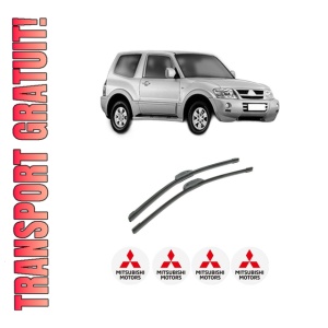 Set stergatoare auto MITSUBISHI PAJERO CLASSIC (V2_W, V6_W, V7_W) din 2001-2006, pentru parbriz auto, 2 bucati, Bosch Aerotwin Retrofit, din cauciuc siliconat rezistent, 4 Stickere Auto MITSUBISHI