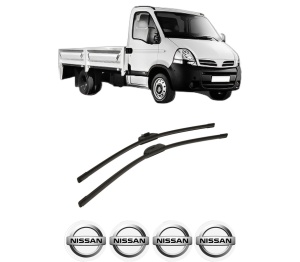 Set stergatoare auto NISSAN INTERSTAR Platform/Chassis (X70) din 2003-2006, pentru parbriz auto, 2 bucati, Bosch Aerotwin Retro Truck, din cauciuc siliconat rezistent, 4 Stickere Auto NISSAN - Img 2