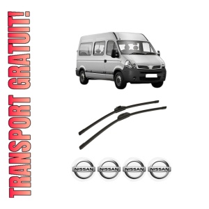 Set stergatoare auto NISSAN INTERSTAR Van (X70) din 2002-2006, pentru parbriz auto, 2 bucati, Bosch Aerotwin Retro Truck, din cauciuc siliconat rezistent, 4 Stickere Auto NISSAN