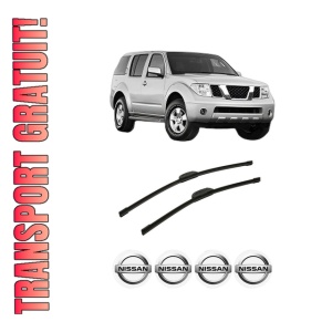 Set stergatoare auto NISSAN PATHFINDER III (R51) din 2005-2010, pentru parbriz auto, 2 bucati, Bosch Aerotwin Retrofit, din cauciuc siliconat rezistent, 4 Stickere Auto NISSAN