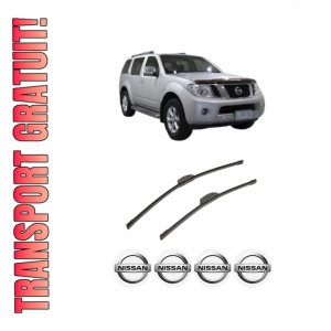 Set stergatoare auto NISSAN PATHFINDER III VAN (R51_) din 2013-2014, pentru parbriz auto, 2 bucati, Bosch Aerotwin Retrofit, din cauciuc siliconat rezistent, 4 Stickere Auto NISSAN