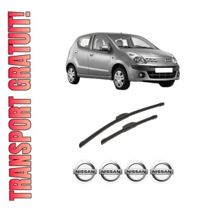Set stergatoare auto NISSAN PIXO (UA0) din 2009, pentru parbriz auto, 2 bucati, Bosch Aerotwin Retrofit, din cauciuc siliconat rezistent, 4 Stickere Auto NISSAN