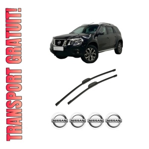 Set stergatoare auto NISSAN TERRANO (D10) din 2014-2015, pentru parbriz auto, 2 bucati, Bosch Aerotwin Retrofit, din cauciuc siliconat rezistent, 4 Stickere Auto NISSAN