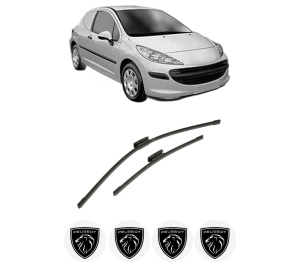 Set stergatoare auto PEUGEOT 207 Hatchback Van (WA_, WC_) din 2007-2012, pentru parbriz auto, 2 bucati, Bosch Aerotwin Multi, din cauciuc siliconat rezistent, 4 Stickere Auto PEUGEOT - Img 2