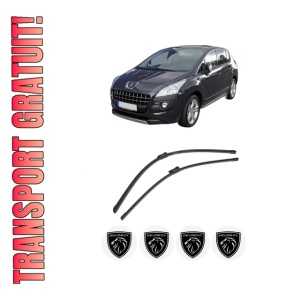 Set stergatoare auto PEUGEOT 3008 I MPV (0U_) din 2009-2016, pentru parbriz auto, 2 bucati, Bosch Aerotwin, din cauciuc siliconat rezistent, 4 Stickere Auto PEUGEOT