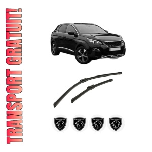 Set stergatoare auto PEUGEOT 3008 II SUV (MC_, MR_, MJ_, M4_) din 2016-2023, pentru parbriz auto, 2 bucati, Bosch Aerotwin, din cauciuc siliconat rezistent, 4 Stickere Auto PEUGEOT