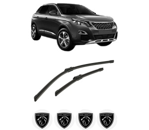 Set stergatoare auto PEUGEOT 3008 Van (MR_, MC_, MJ_) din 2016-2018, pentru parbriz auto, 2 bucati, Bosch Aerotwin, din cauciuc siliconat rezistent, 4 Stickere Auto PEUGEOT - Img 2