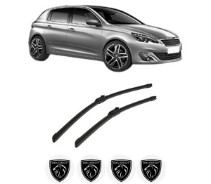 Set stergatoare auto PEUGEOT 308 II (LB_, LP_, LW_, LH_, L3_) din 2013-2021, pentru parbriz auto, 2 bucati, Bosch Aerotwin, din cauciuc siliconat rezistent, 4 Stickere Auto PEUGEOT - Img 2