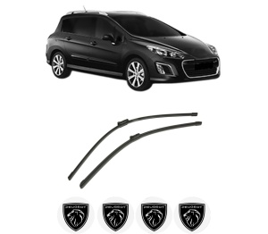 Set stergatoare auto PEUGEOT 308 SW I Estate Van (4E_) din 2008-2012, pentru parbriz auto, 2 bucati, Bosch Aerotwin, din cauciuc siliconat rezistent, 4 Stickere Auto PEUGEOT - Img 2