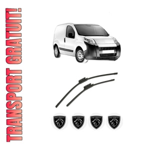 Set stergatoare auto PEUGEOT BIPPER (AA_) din 2008-2010, pentru parbriz auto, 2 bucati, Bosch Aerotwin, din cauciuc siliconat rezistent, 4 Stickere Auto PEUGEOT