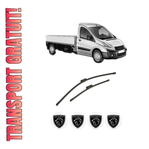 Set stergatoare auto PEUGEOT EXPERT Platform/Chassis din 2007-2016, pentru parbriz auto, 2 bucati, Bosch Aerotwin, din cauciuc siliconat rezistent, 4 Stickere Auto PEUGEOT