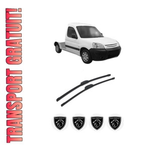 Set stergatoare auto PEUGEOT PARTNER Platform/Chassis (5_, G_) din 1997-2008, pentru parbriz auto, 2 bucati, Bosch Aerotwin Retrofit, din cauciuc siliconat rezistent, 4 Stickere Auto PEUGEOT