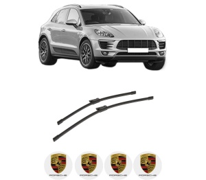 Set stergatoare auto PORSCHE MACAN (95B) din 2014-2021, pentru parbriz auto, 2 bucati, Bosch Aerotwin, din cauciuc siliconat rezistent, 4 Stickere Auto PORSCHE - Img 2