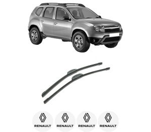 Set stergatoare auto RENAULT DUSTER (HS_) din 2010-2018, pentru parbriz auto, 2 bucati, Bosch Aerotwin Retrofit, din cauciuc siliconat rezistent, 4 Stickere Auto RENAULT - Img 2