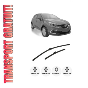 Set stergatoare auto RENAULT KAPTUR (H5_) din 2016-2021, pentru parbriz auto, 2 bucati, Bosch Aerotwin, din cauciuc siliconat rezistent, 4 Stickere Auto RENAULT