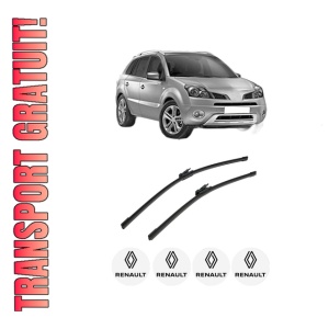 Set stergatoare auto RENAULT KOLEOS I (HY_) din 2008-2013, pentru parbriz auto, 2 bucati, Bosch Aerotwin, din cauciuc siliconat rezistent, 4 Stickere Auto RENAULT